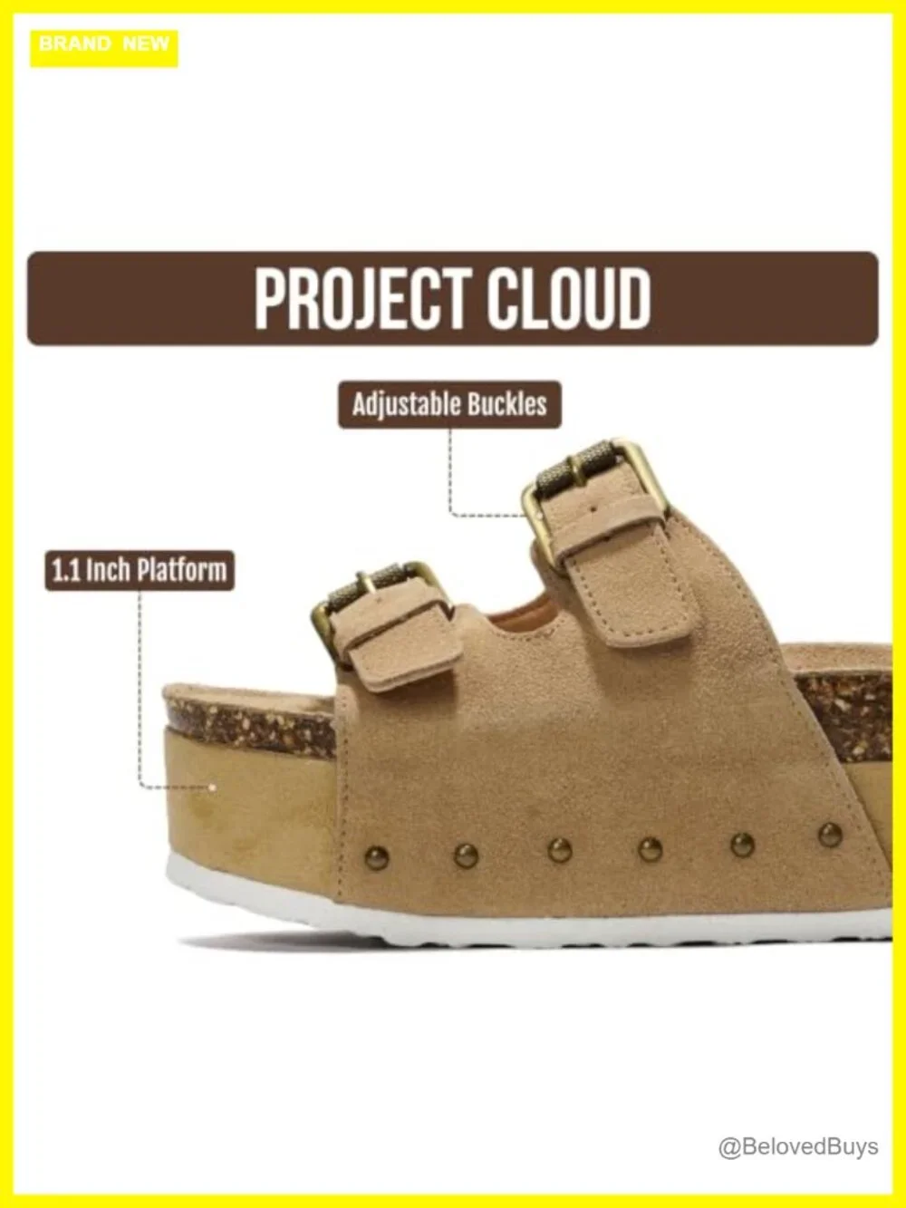 Genuine Suede Leather Platform Wedge Sandals with Memory Foam Insole